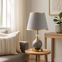 Grey Fabric Shade Table Lamp