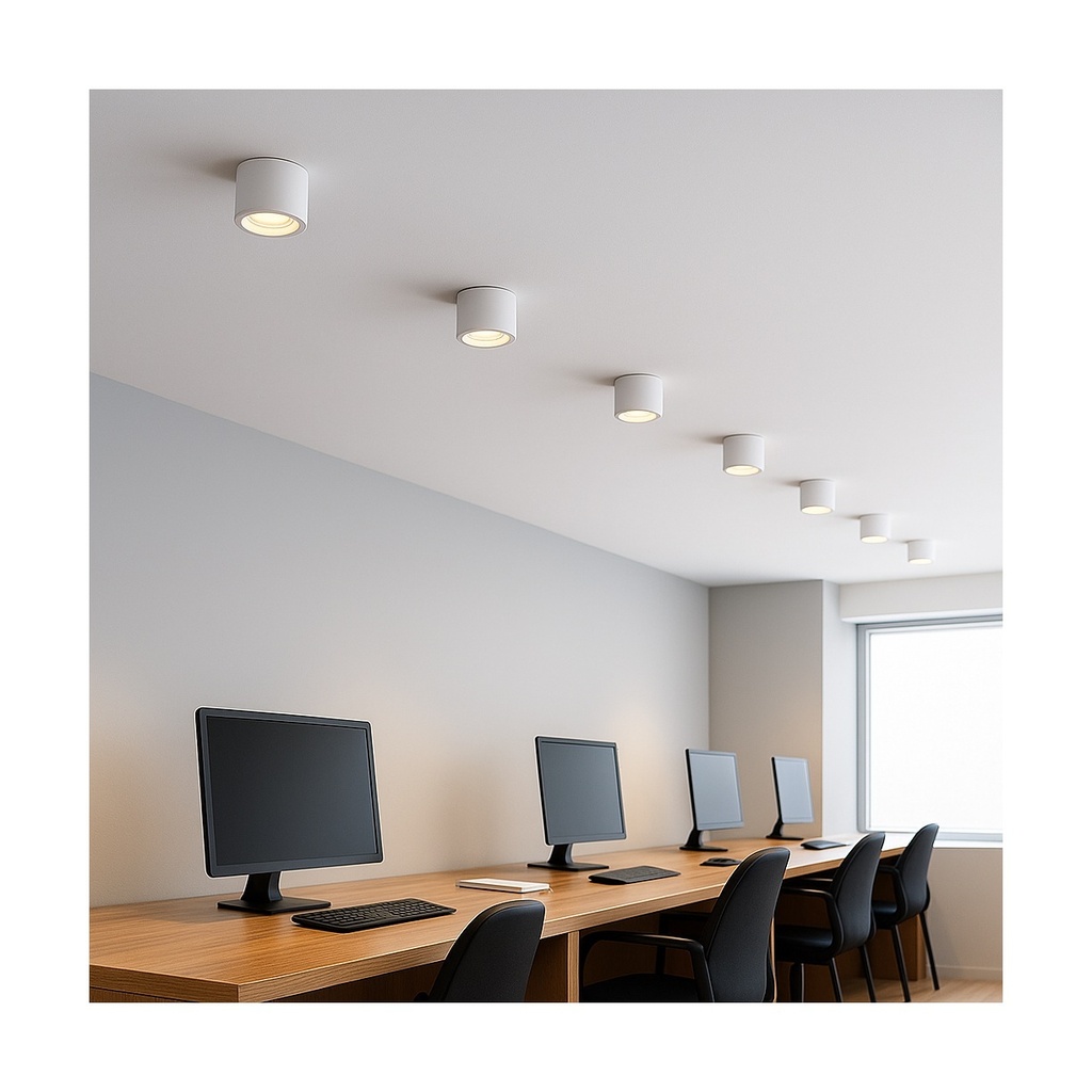 18W Cylinder Ceiling Spotlight Available in Black or White