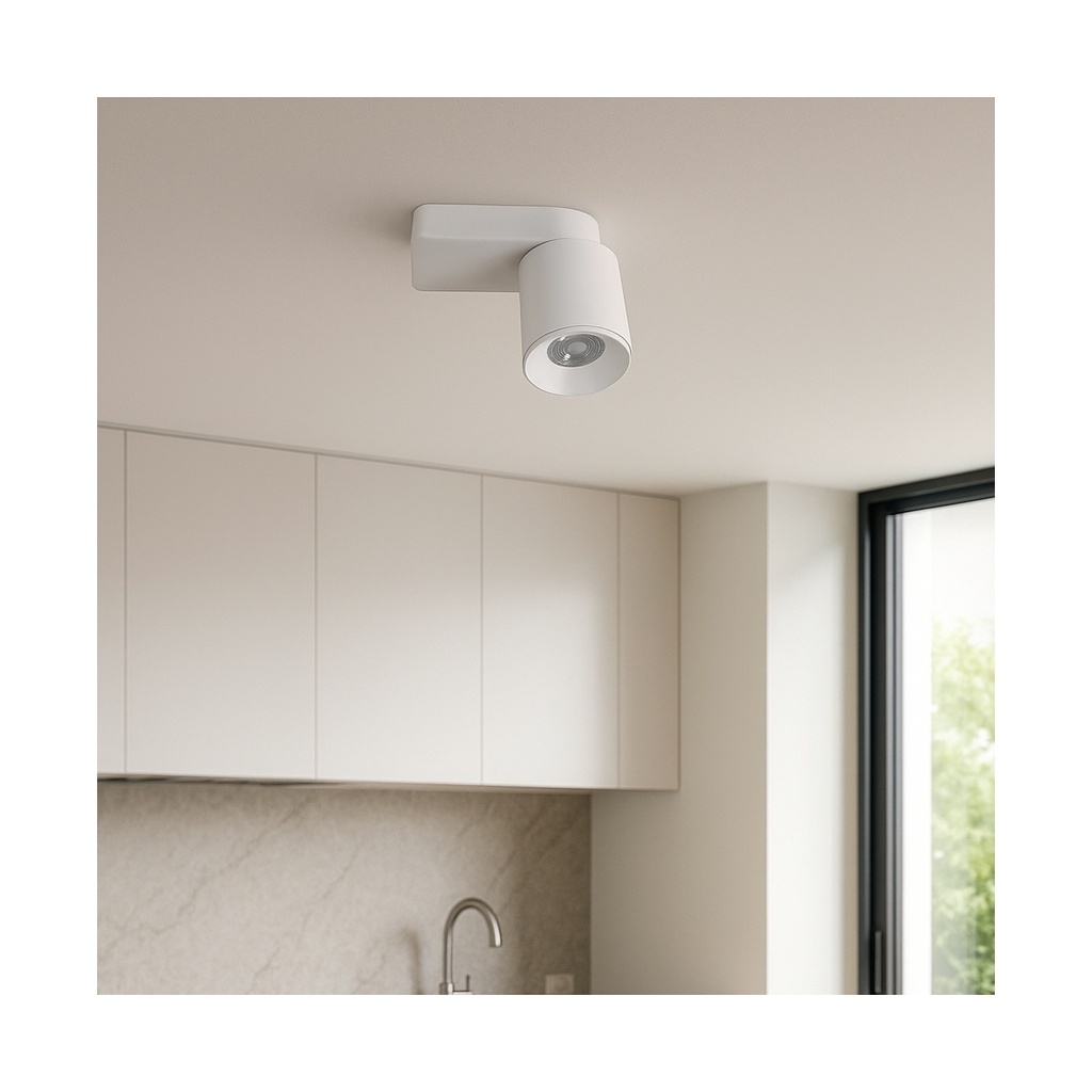 7W White Cylinder Ceiling Spotlight