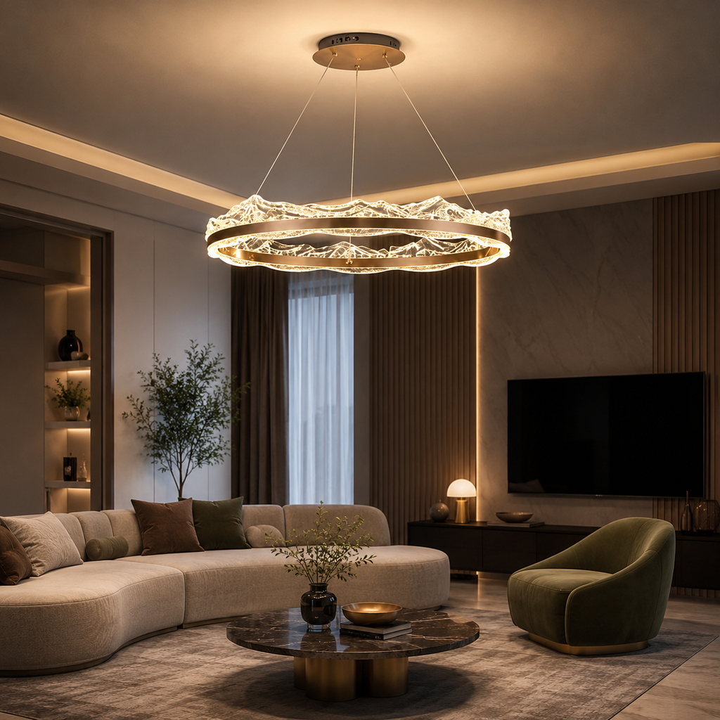 LM - 933 - 50 CM - FGD - 62Wx2 - CRYSTAL LED CHANDELIER - ( 62 )