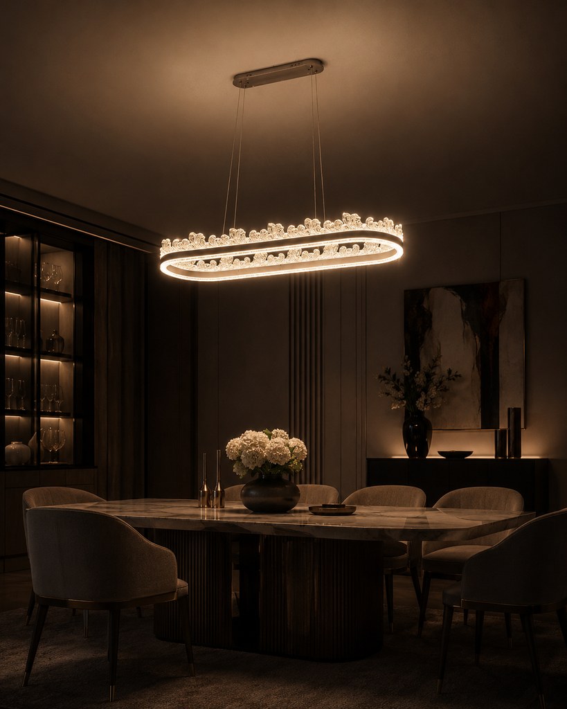 LM - 932 - 100*30 CM - CHAMPAGNE- 104Wx2 - CRYSTAL LED CHANDELIER - ( 62 )