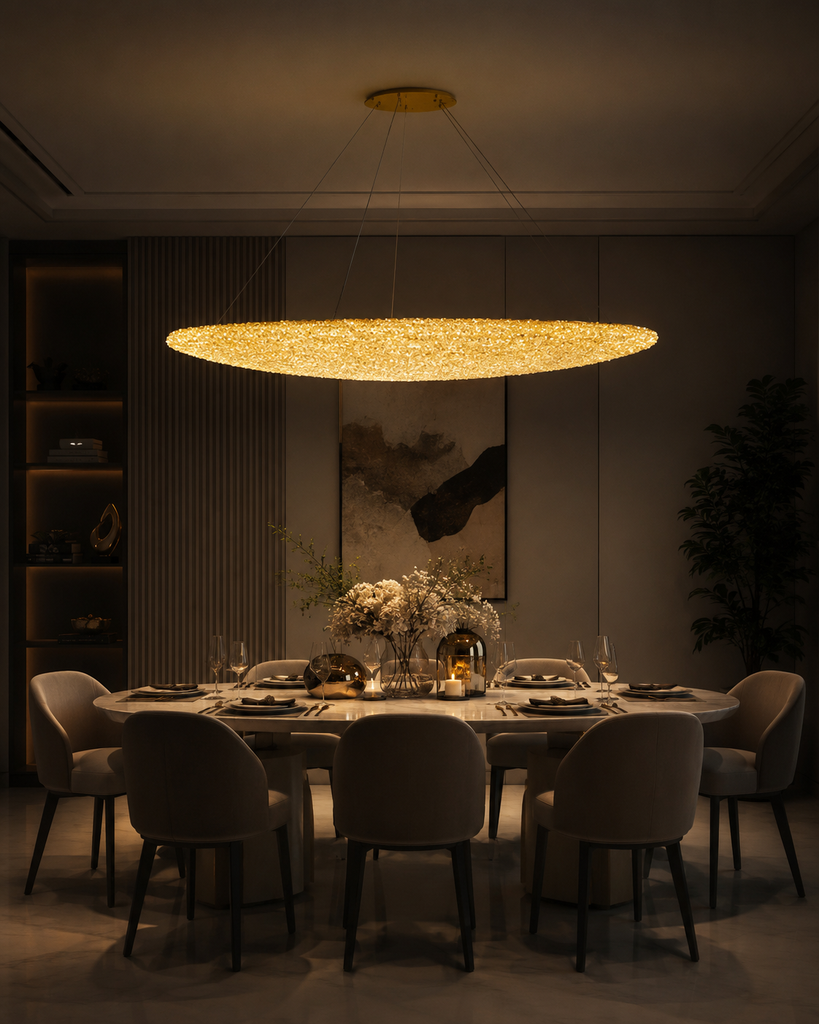 LM - 6341/100*19 - GOLD- 96W - CRYSTAL LED CHANDELIER - ( 64 )