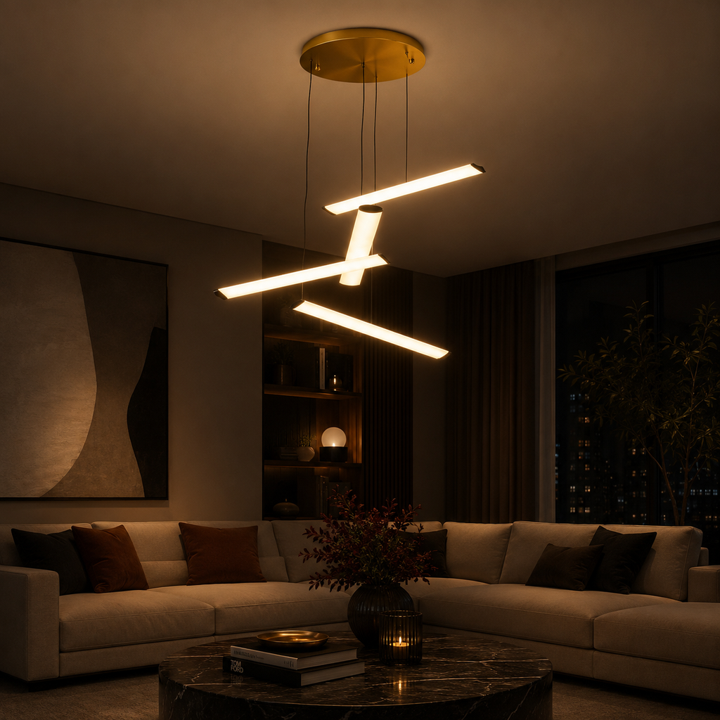 LM - D234-4 - 40CM - GOLDEN - LED CHANDELIER - 88W - 3000K- ( 40 )