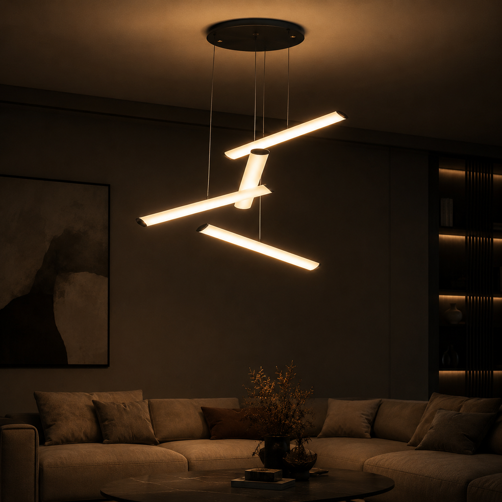 LM - D234-4 - 40CM - BLACK- LED CHANDELIER - 88W - 3000K- ( 40 )