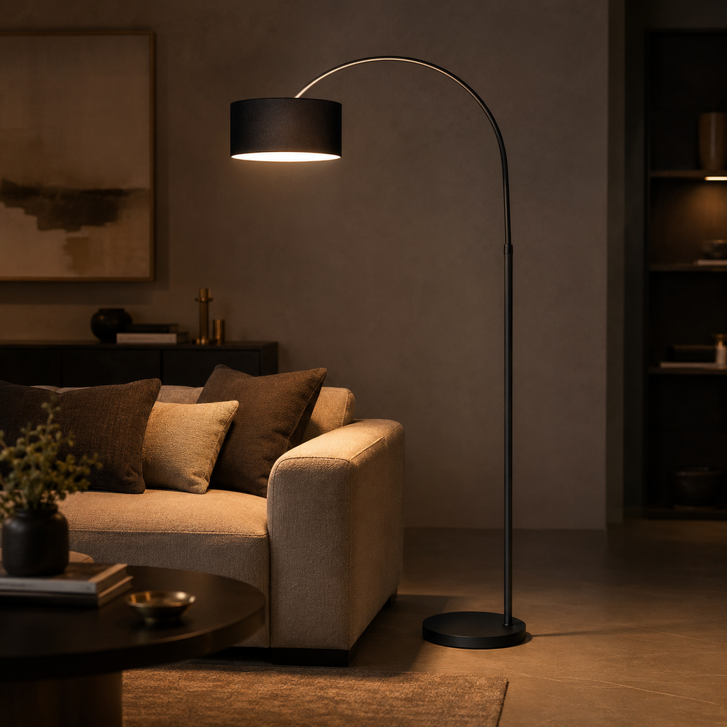 LM - 08 - BLACK- FLOOR LAMP - 1.8M - 3000K - ( 40 )