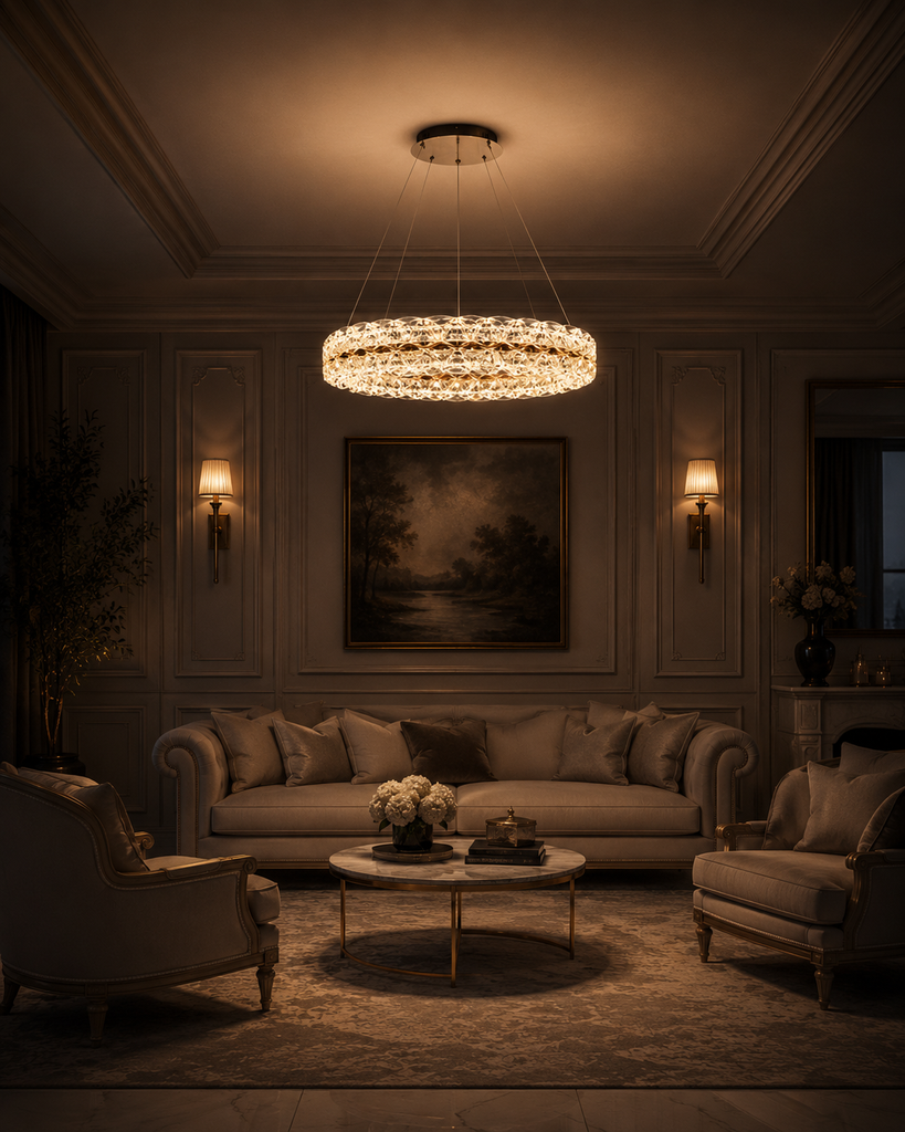 LM - A960 - 50 CM - FGD - 62Wx2 - CRYSTAL LED CHANDELIER - ( 62 )
