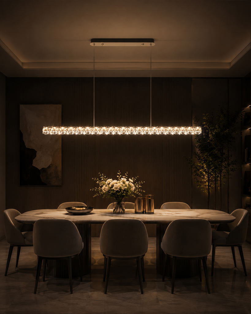 LM - 958 - 100 CM - FGD - 20Wx2 - CRYSTAL LED CHANDELIER - ( 62 )