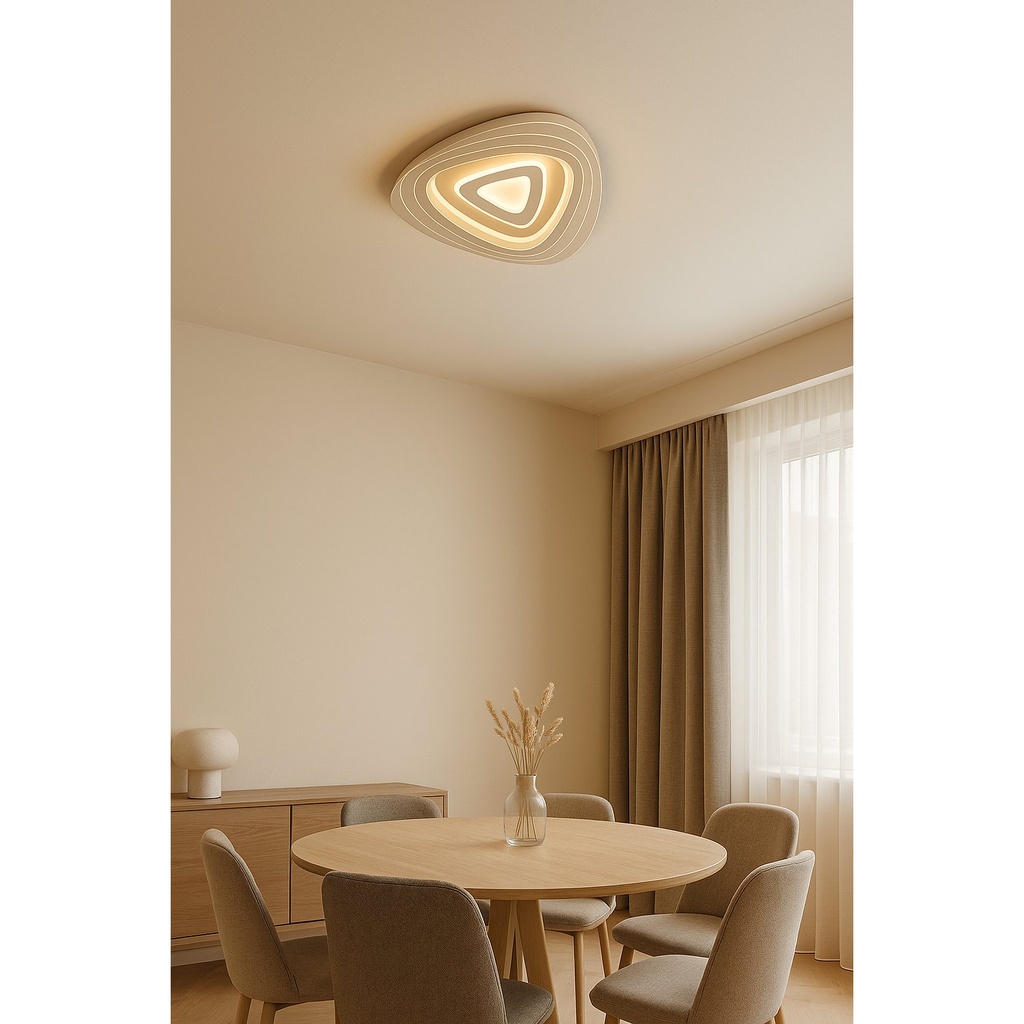 Circular Wave Ceiling Lamp - 58W LED - Unique Design for Modern Interiors