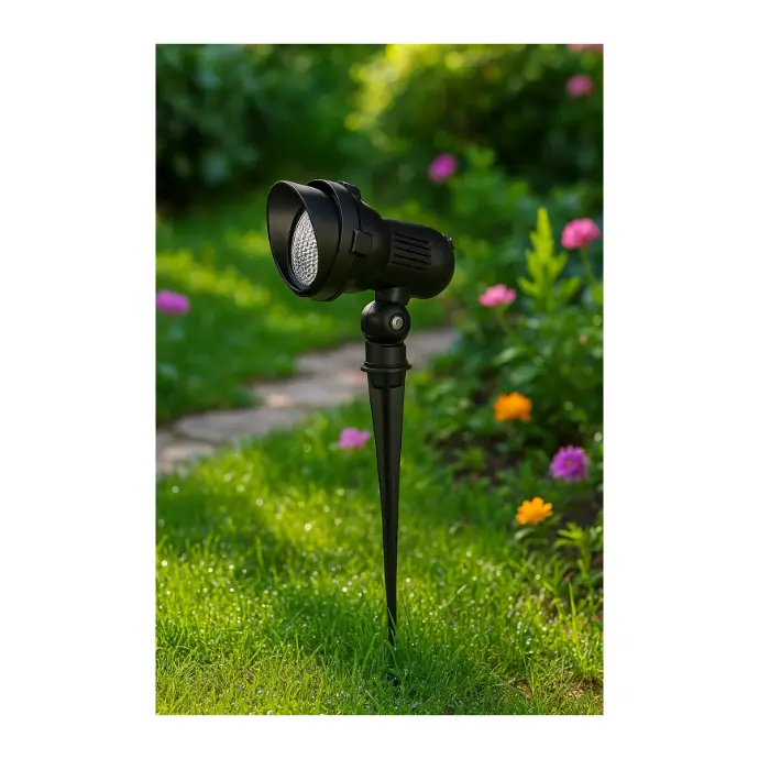 LM-2506 7W Black Aluminum Outdoor Spike Light with Cap