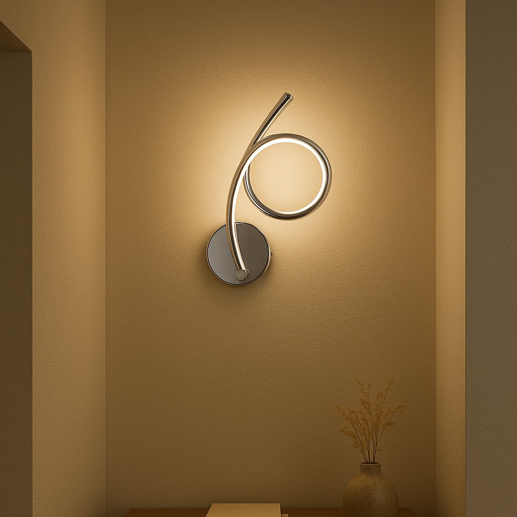 12W Chrome Wall Lamp - 3000K Warm