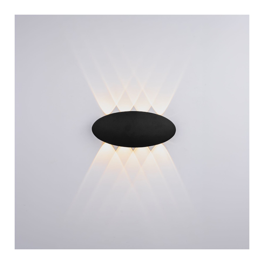 LM-23100-BK-8W-WW Black Oval Wall Light