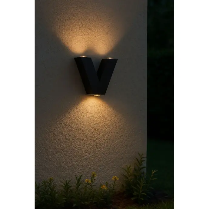 3W Black Aluminum Up & Down Wall Light - Compact Design