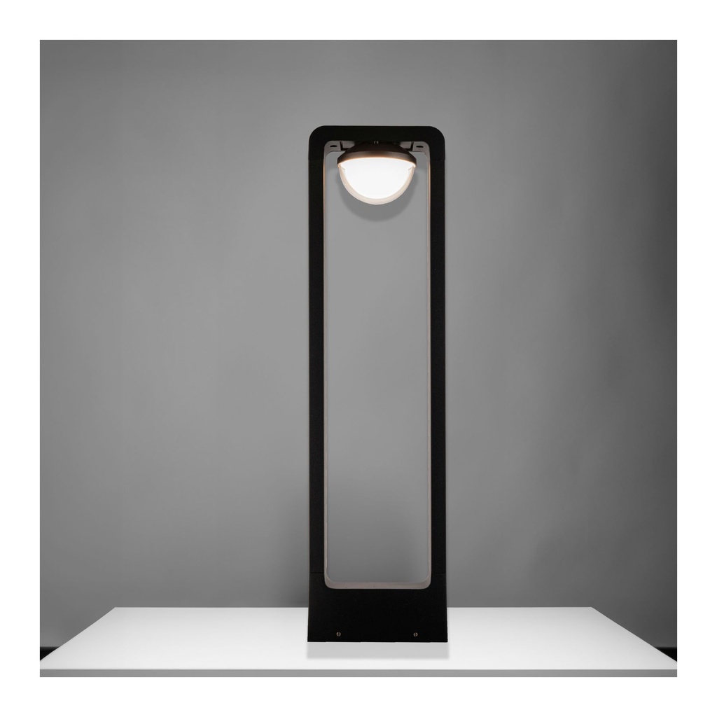 7W Black Bollard Light - 3000K Warm