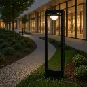 7W Black Bollard Light - 3000K Warm