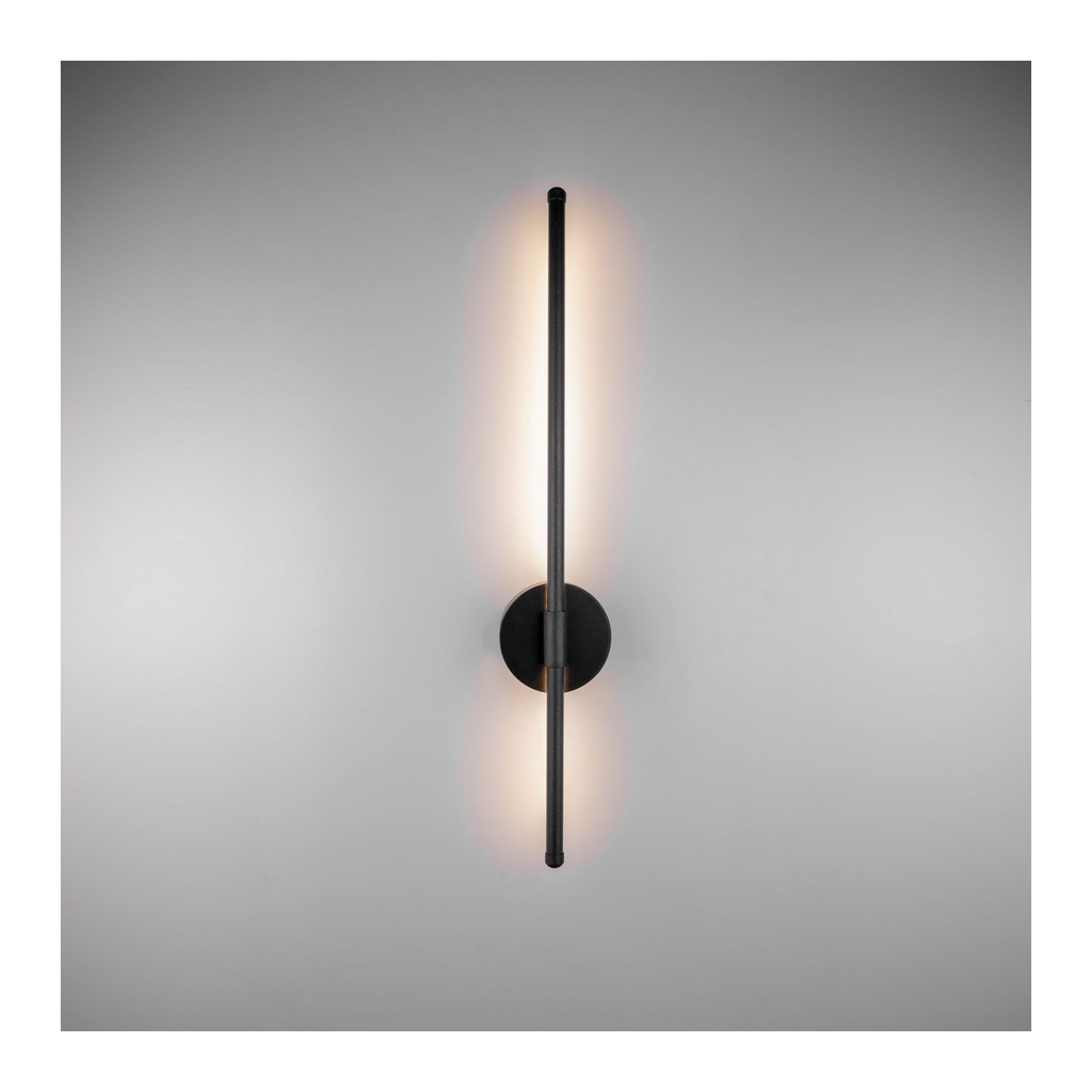 12W Black Aluminum Wall Lamp - Sleek Modern Design