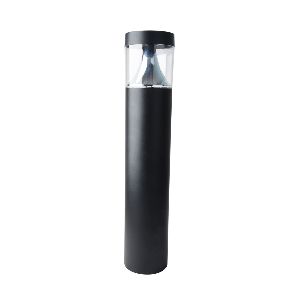 12W Black Bollard Light - 3000K Warm