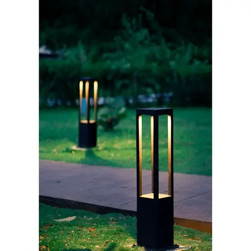 10W Black Bollard Light - 3000K Warm