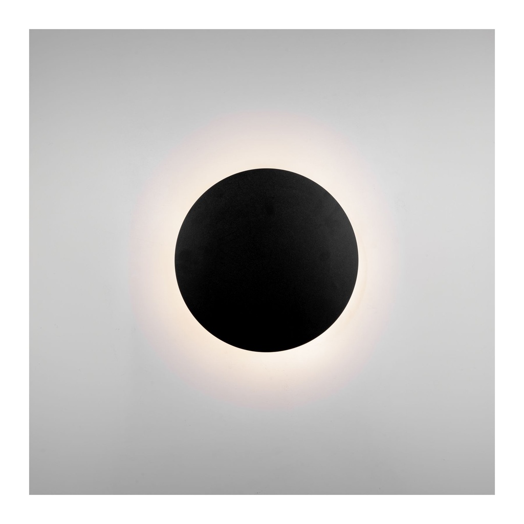15W Black Round Wall Lamp - Robust and Elegant