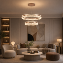 LM - 922 - 4+6A - 40+60 CM - CHAMPAGNE- 126Wx2 - CRYSTAL LED CHANDELIER - ( 62 )