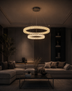 LM - 958 - 4+6A - 40+60 CM - FGD - 63Wx2 - CRYSTAL LED CHANDELIER - ( 62 )