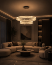 LM - A960 - 4+6B - 40+60 CM - FGD - 126Wx2 - CRYSTAL LED CHANDELIER - ( 62 )