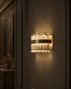 LM - 942 - 4+6A - 40+60 CM - CHAMPAGNE- 126Wx2 - CRYSTAL LED CHANDELIER - ( 62 )