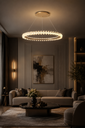LM - 931 - 50 CM - CHAMPAGNE- 62Wx2 - CRYSTAL LED CHANDELIER - ( 62 )